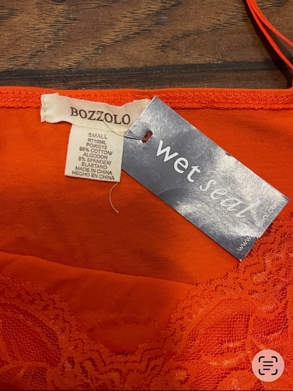Wet Seal Y2K Orange Lace Longline Cami Tank Top Deadstock 2000s - Picture 4 of 9